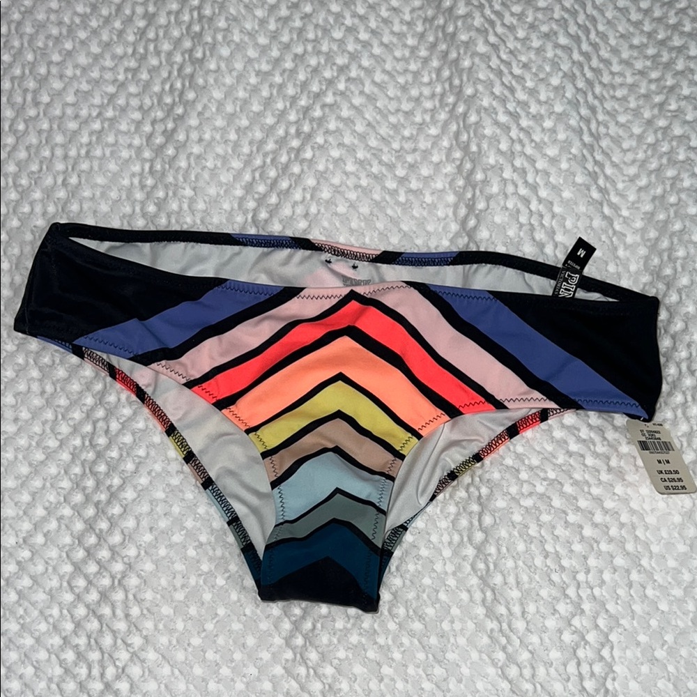 PINK Victoria's Secret Black and Blue Bikini